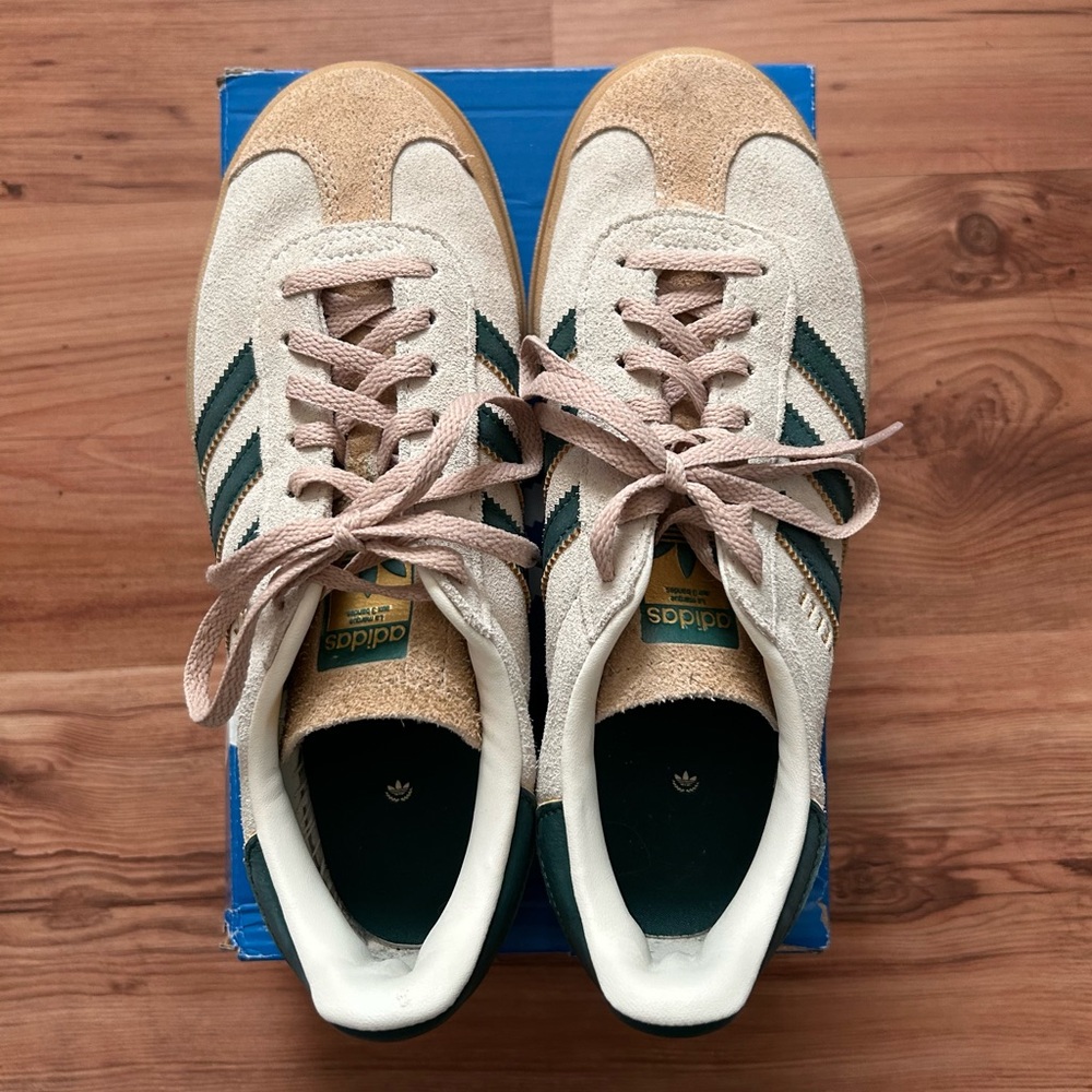 Adidas Beige and Green Sneakers
